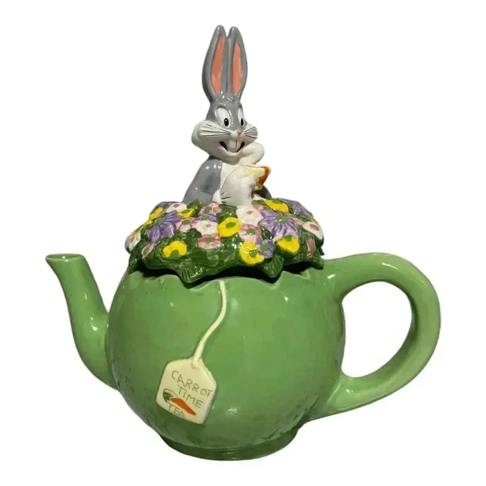 Bugs Bunny Teapot with Floral Lid – Warner Bros Looney Tunes Collectible‎